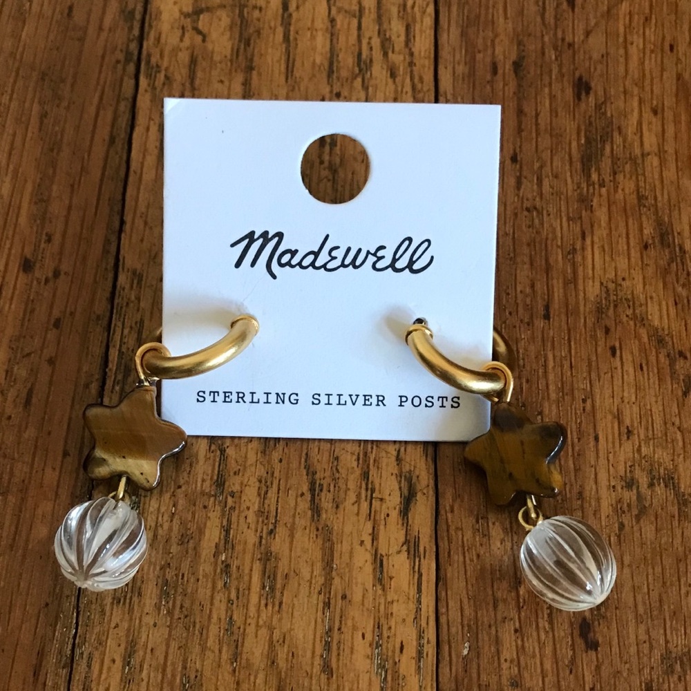 Madewell Star Stack tiger eye earrings